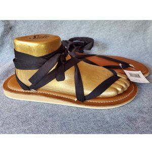 Caramel Stitched Ribbon Sandals, various sizes